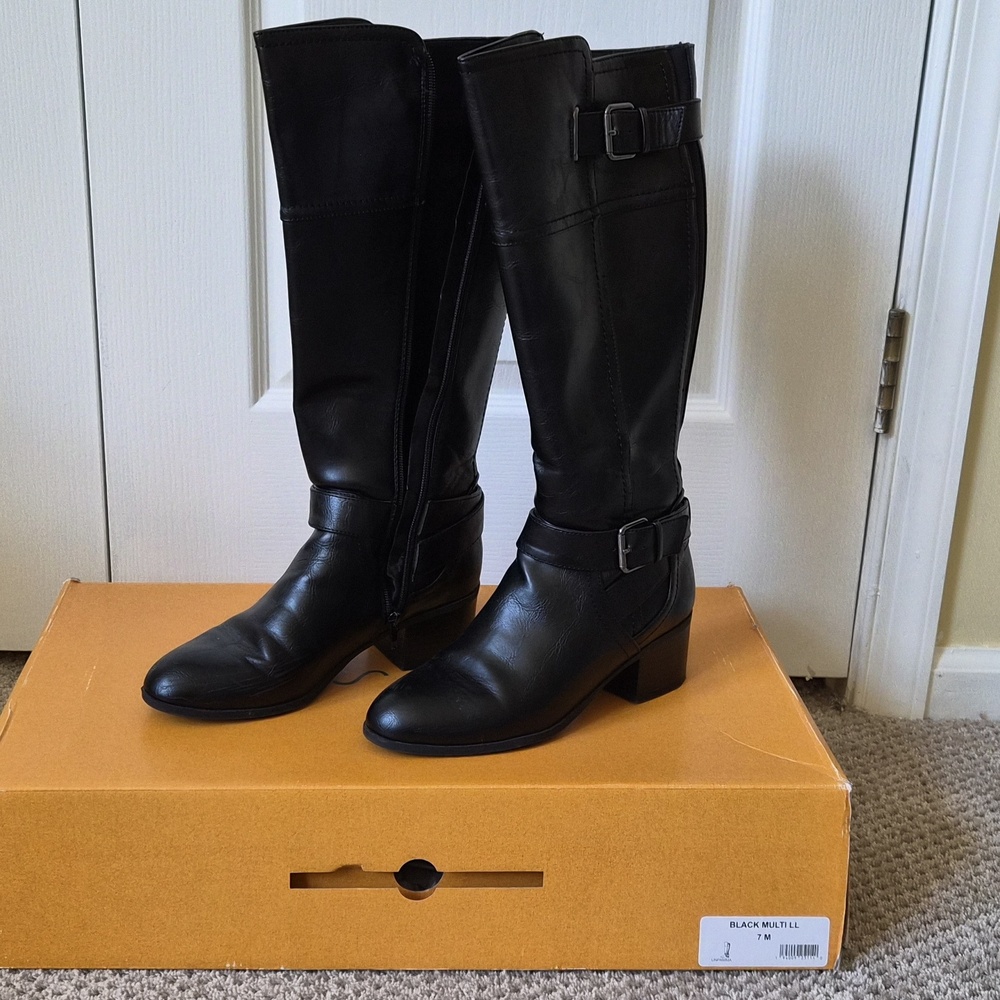 Unisa Black Knee-High Boots